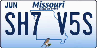 MO license plate SH7V5S
