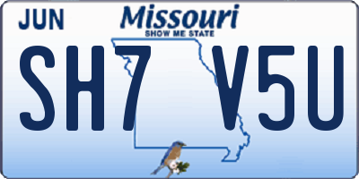 MO license plate SH7V5U