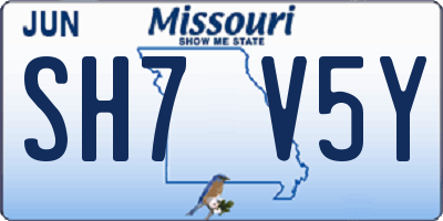MO license plate SH7V5Y