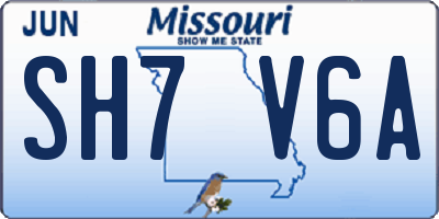 MO license plate SH7V6A