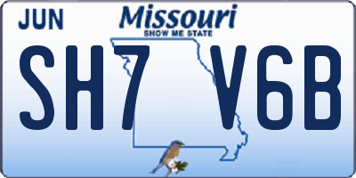 MO license plate SH7V6B