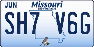 MO license plate SH7V6G