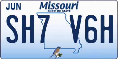 MO license plate SH7V6H