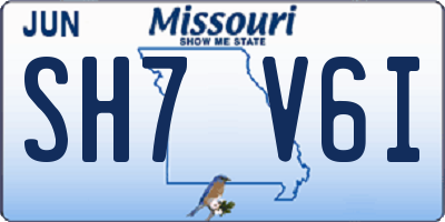 MO license plate SH7V6I