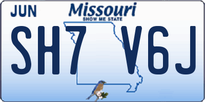 MO license plate SH7V6J