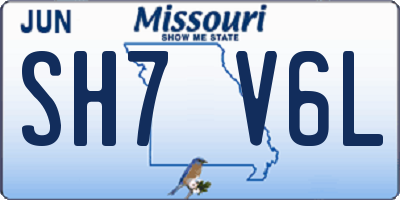 MO license plate SH7V6L