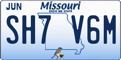 MO license plate SH7V6M