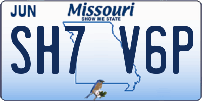 MO license plate SH7V6P
