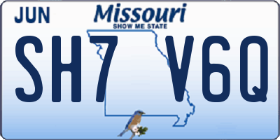 MO license plate SH7V6Q