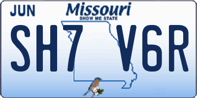 MO license plate SH7V6R