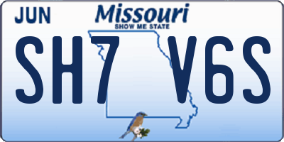 MO license plate SH7V6S