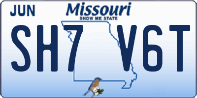 MO license plate SH7V6T
