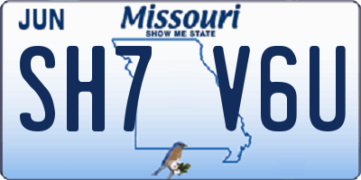 MO license plate SH7V6U