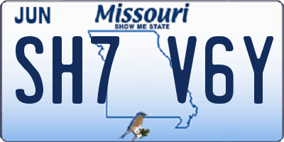 MO license plate SH7V6Y