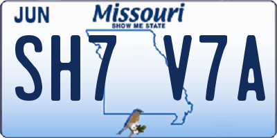 MO license plate SH7V7A