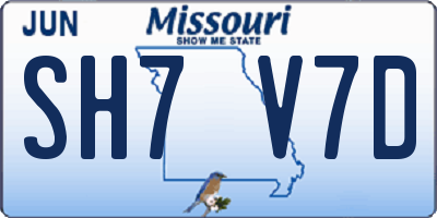 MO license plate SH7V7D