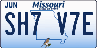 MO license plate SH7V7E
