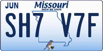 MO license plate SH7V7F