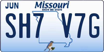 MO license plate SH7V7G
