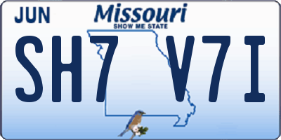 MO license plate SH7V7I