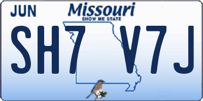 MO license plate SH7V7J