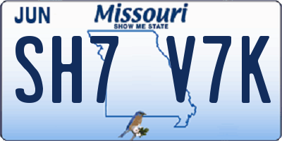 MO license plate SH7V7K