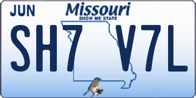 MO license plate SH7V7L