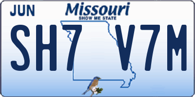 MO license plate SH7V7M
