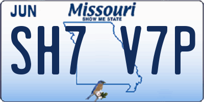 MO license plate SH7V7P