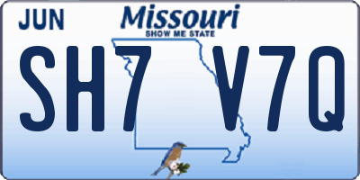 MO license plate SH7V7Q