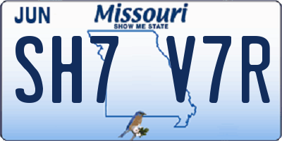 MO license plate SH7V7R