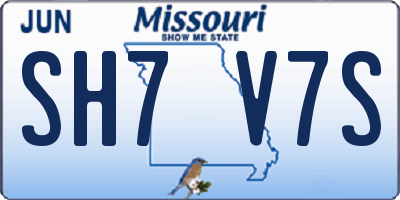 MO license plate SH7V7S