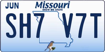 MO license plate SH7V7T