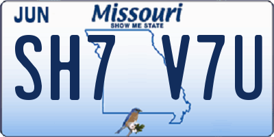 MO license plate SH7V7U