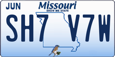 MO license plate SH7V7W
