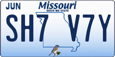 MO license plate SH7V7Y