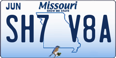 MO license plate SH7V8A