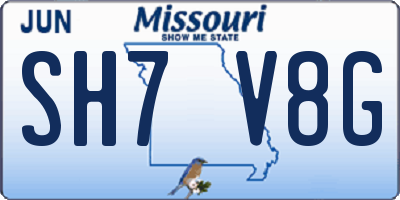 MO license plate SH7V8G
