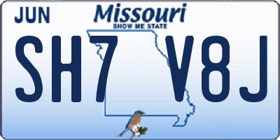 MO license plate SH7V8J