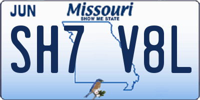 MO license plate SH7V8L