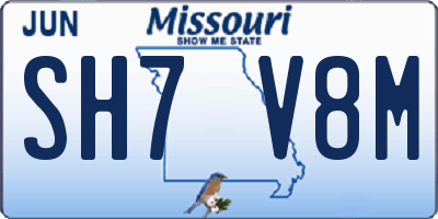 MO license plate SH7V8M