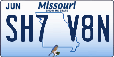 MO license plate SH7V8N