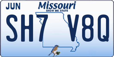 MO license plate SH7V8Q