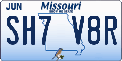 MO license plate SH7V8R