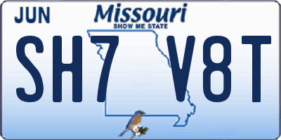 MO license plate SH7V8T
