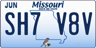 MO license plate SH7V8V
