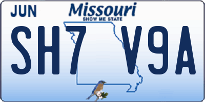 MO license plate SH7V9A