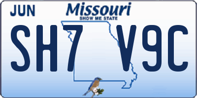 MO license plate SH7V9C