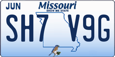 MO license plate SH7V9G