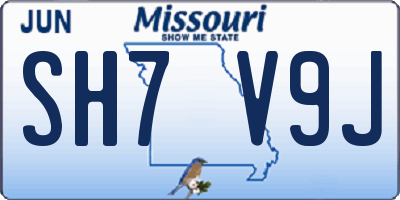 MO license plate SH7V9J
